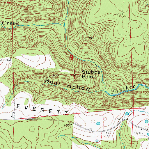 Topographic Map of Stubbs Point, AR