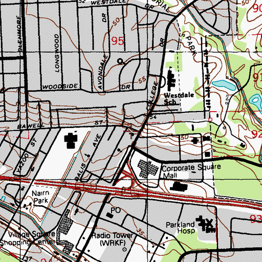 Topographic Map of New Morning Star Baptist Church, LA