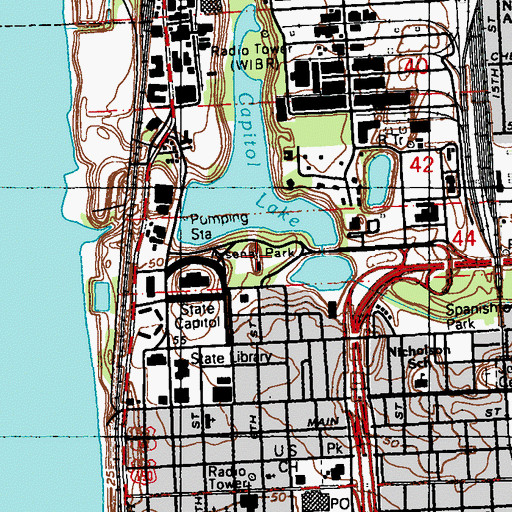 Topographic Map of Old Arsenal, LA