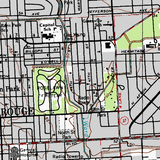 Topographic Map of Pentecostal One Way Holy Church of God, LA