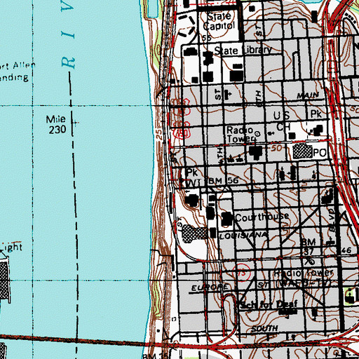 Topographic Map of Rock of the Word Church, LA