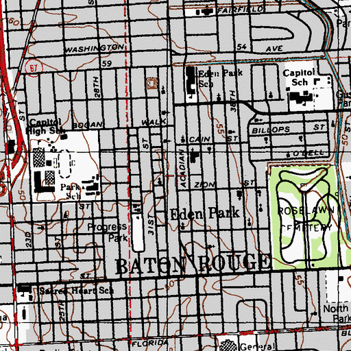 Topographic Map of Saint Anthony Missionary Baptist Church, LA