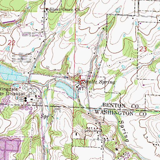 Topographic Map of Stultz Spring, AR