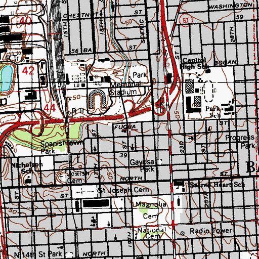 Topographic Map of Scott Headstart Center, LA