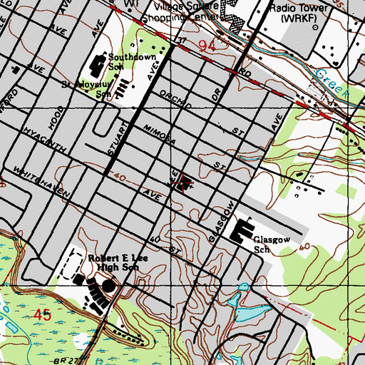 Topographic Map of Southside Baptist Church, LA