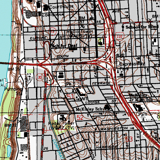 Topographic Map of Star of Bethlehem Baptist Church, LA