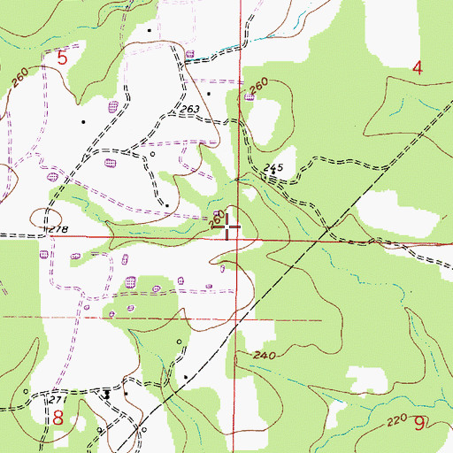 Topographic Map of Pleasant Hill School (historical), LA