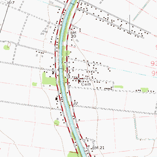 Topographic Map of Christ Baptist Church, LA