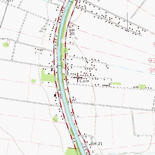 Topographic Map of Christ Cemetery, LA