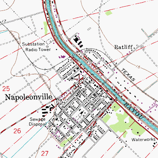Topographic Map of Christ Episcopal Cemetery, LA