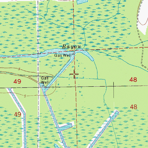 Topographic Map of Grand Bayou Oil and Gas Field, LA