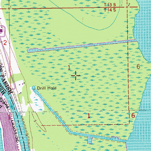 Topographic Map of Graveyard Island Oil Field, LA