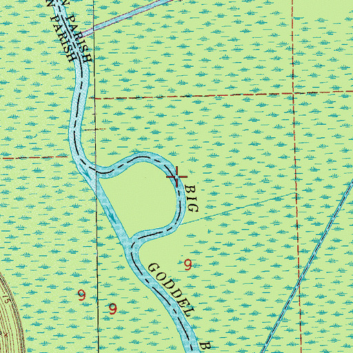 Topographic Map of Population Bend, LA