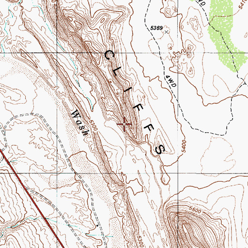 Topographic Map of Hamblin Ridge, AZ
