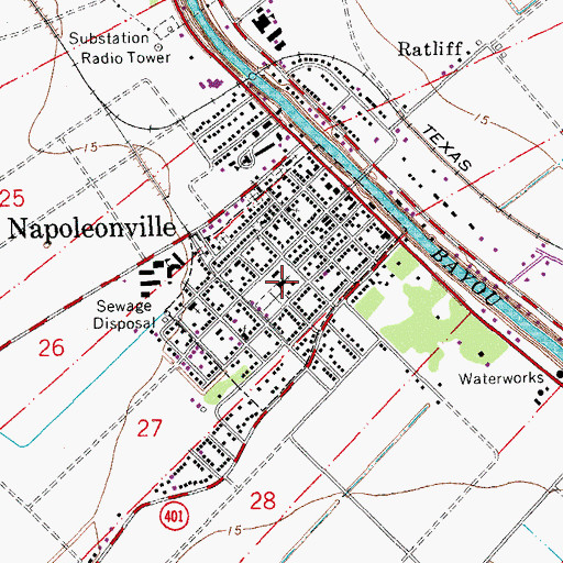 Topographic Map of Saint Anns Catholic Church, LA
