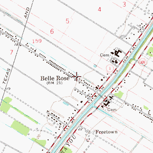 Topographic Map of Saint James United Methodist Church, LA
