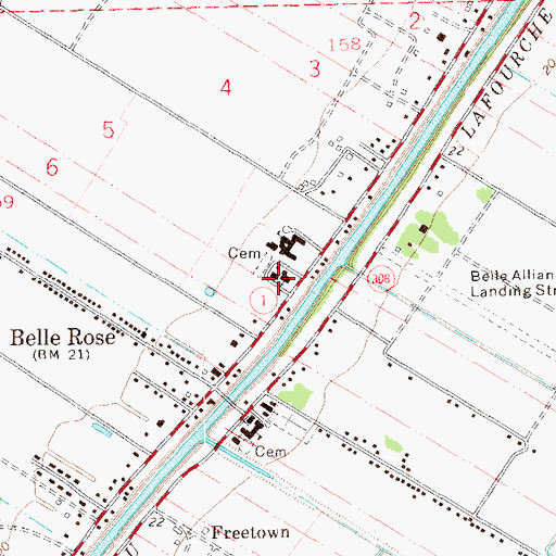 Topographic Map of Saint Jules Church, LA