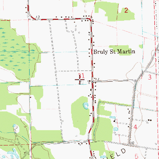 Topographic Map of Saint Martins Cemetery, LA