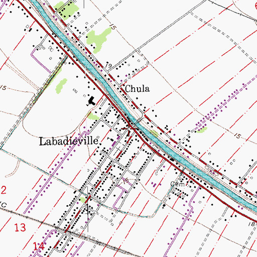 Topographic Map of Saint Philomena Catholic Church, LA