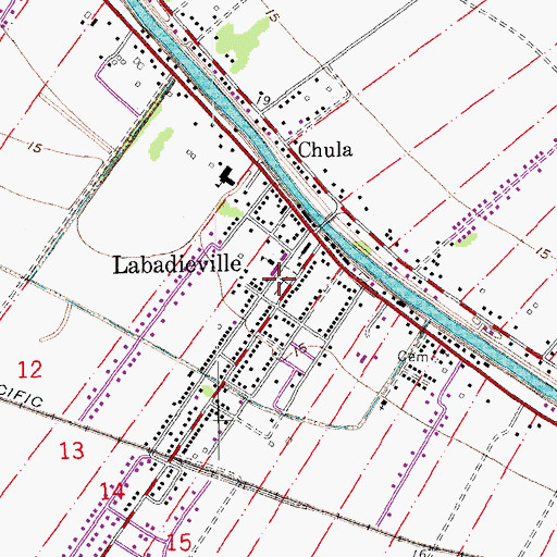 Topographic Map of Saint Philomena Cemetery, LA