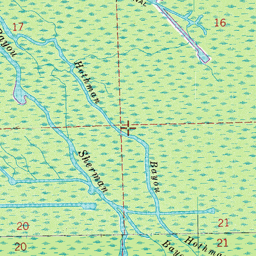 Topographic Map of Sherman Bayou Gas Field, LA