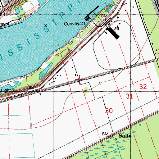 Topographic Map of Ama Station (historical), LA