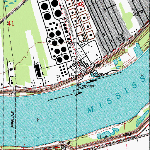 Topographic Map of Corso, LA