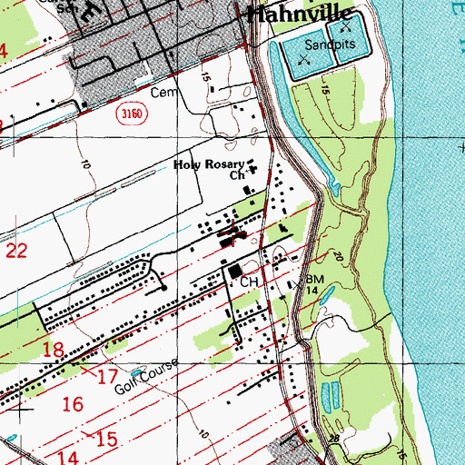 Topographic Map of E J Landry Sr Alternative School, LA