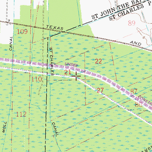 Topographic Map of Gold Mine Gas Field, LA