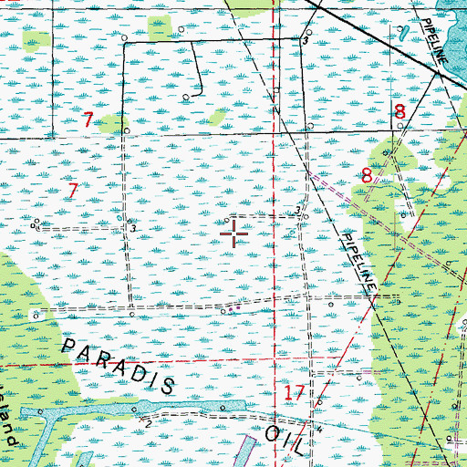 Topographic Map of Grand Prairie Des Allemands, LA