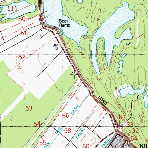 Topographic Map of Killona School (historical), LA
