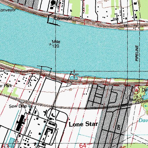 Topographic Map of Luling Revetment, LA