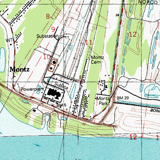 Topographic Map of New Hope Plantation (historical), LA