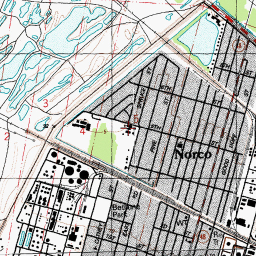 Topographic Map of Sacred Heart of Jesus Catholic School, LA