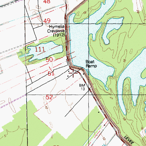 Topographic Map of Trinity Plantation, LA