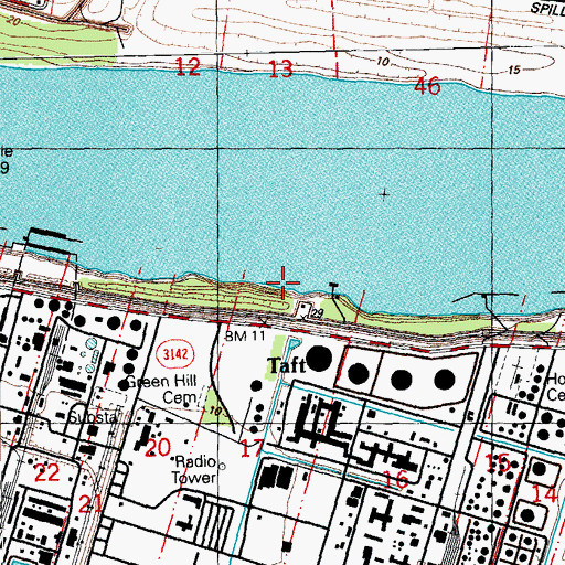 Topographic Map of Waterford Revetment, LA