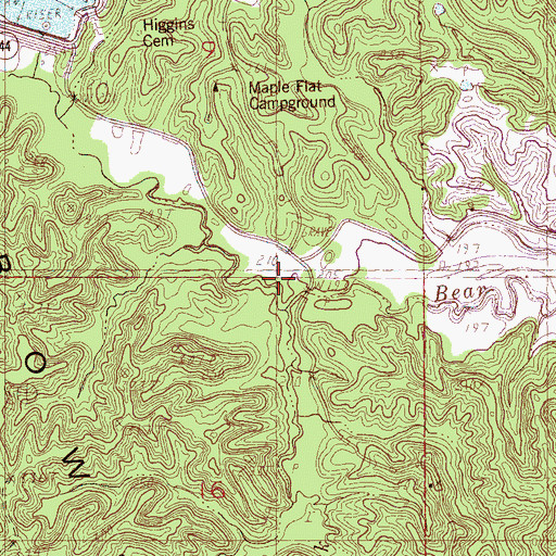 Topographic Map of Sugar Creek, AR