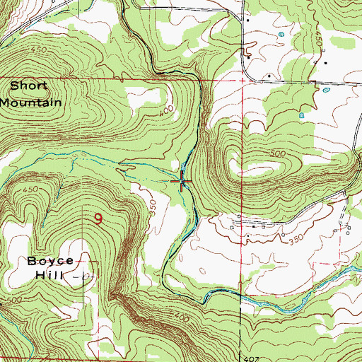 Topographic Map of Sugar Creek, AR