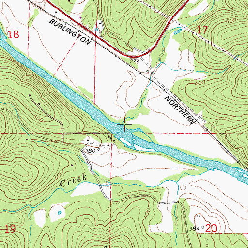 Topographic Map of Sugar Creek, AR