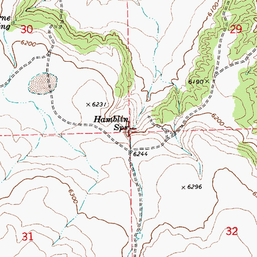 Topographic Map of Hamblin Spring, AZ