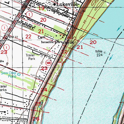 Topographic Map of Missouri Landing, LA