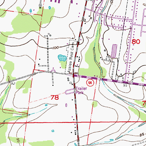 Topographic Map of Ambrosia (historical), LA