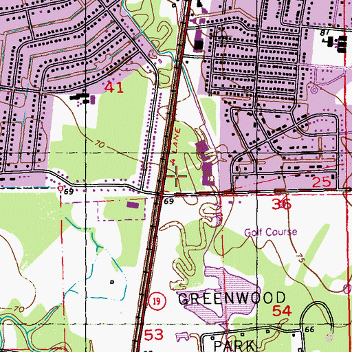 Topographic Map of Baker Regional Shopping Center, LA