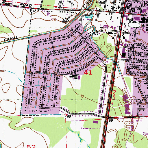 Topographic Map of Bakerfield Elementary School, LA