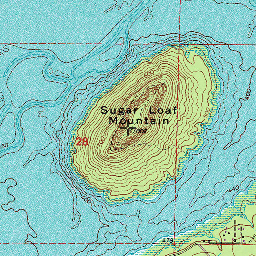 Topographic Map of Sugar Loaf Mountain, AR