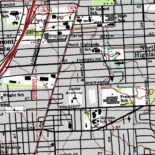 Topographic Map of Baton Rouge Greater First Apostolic Church, LA