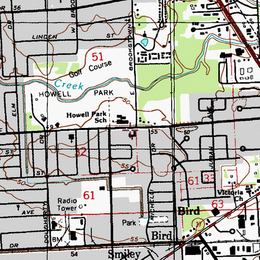Topographic Map of Baton Rouge Seventh Day Adventist Church, LA