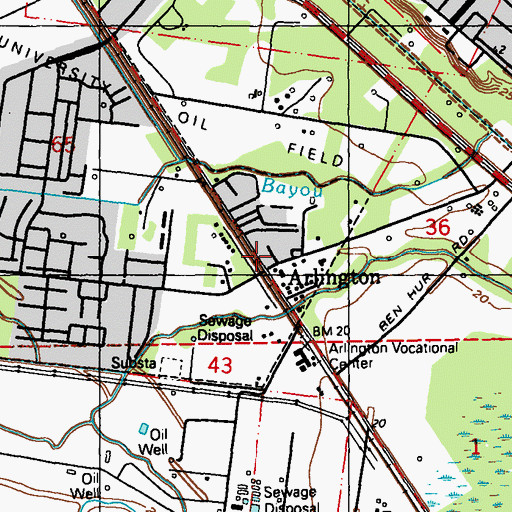 Topographic Map of Beau Chene Shopping Center, LA