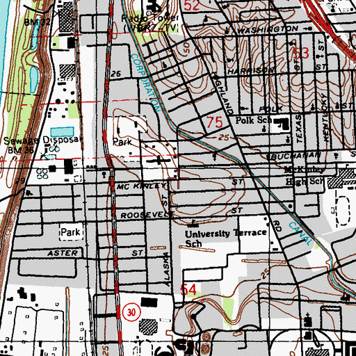 Topographic Map of Beauregard Town Historic District, LA