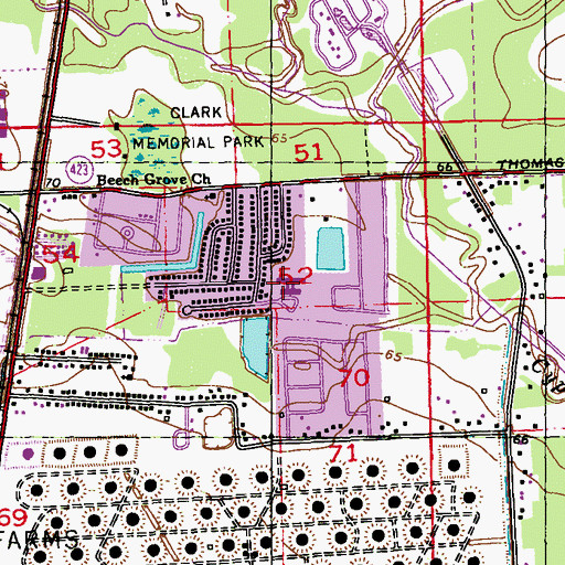 Topographic Map of Beechwood Elementary School, LA